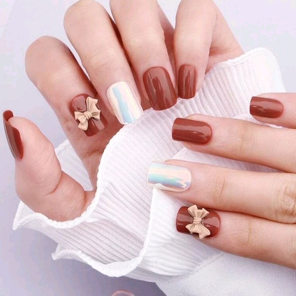 2/$16 3D Bows & Iridescent Press On Nails